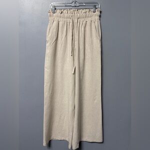 #1) Women's Cream Wide Leg Pants